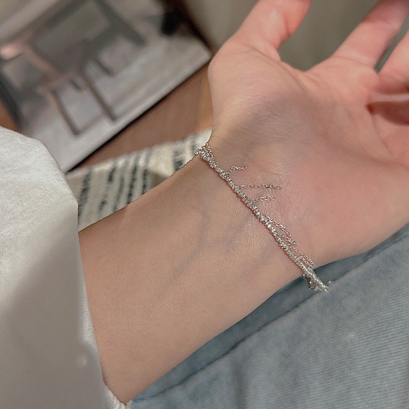 YQ14 S925Pure silver vintage tassel silver bead bracelet, fashionable jewelry