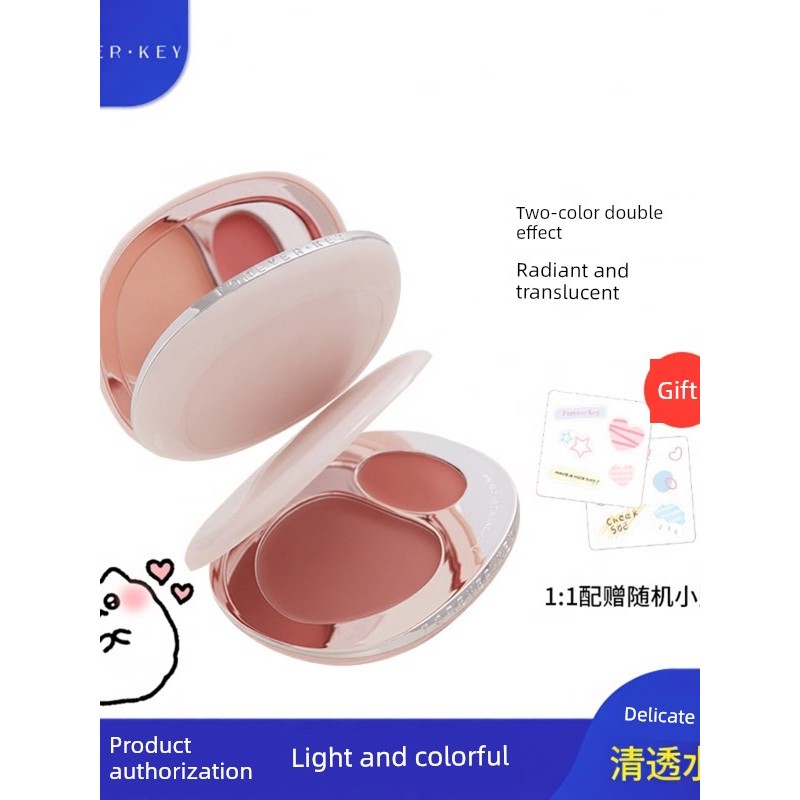 má hồng kem phấn má hồng Forever key Glossy Hai Màu Blush Cream Palette Hàn Quốc Nữ Nước Bóng Da Mở 