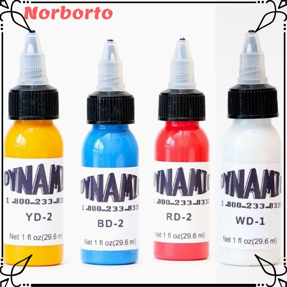 NORBORTO Tattoo Practice Color, Body Art White Blue Tattoo Ink, Bright Red Yellow 30ML Tattoo Ink Pi