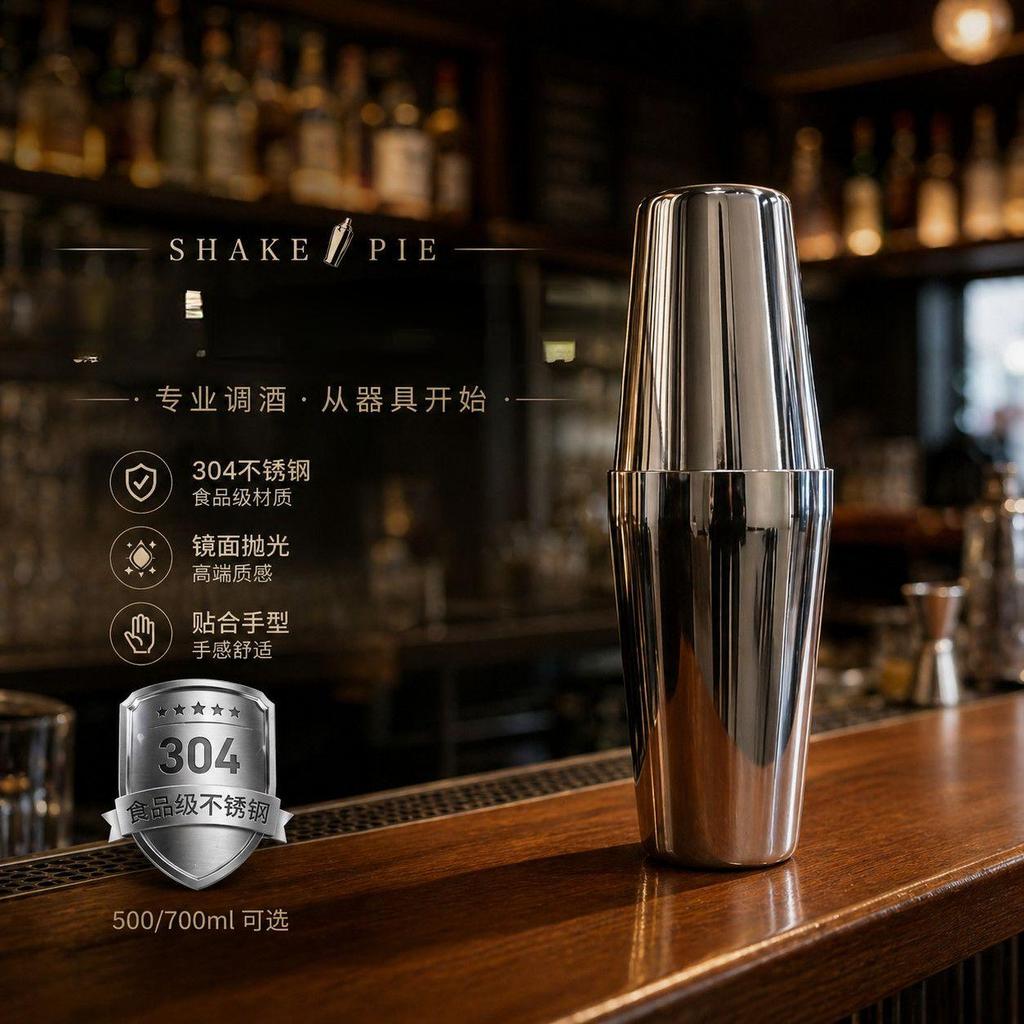 Thép không gỉ 304 Boston Bartender Cocktail Shaker Cup Bartending Tool Set Shaker Cup Trà chanh