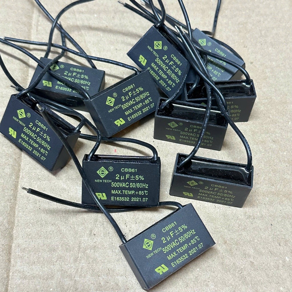 COMBO 10 tụ 2uf 500v newtech , tụ quạt 2uf 500v sẵn hàng  .