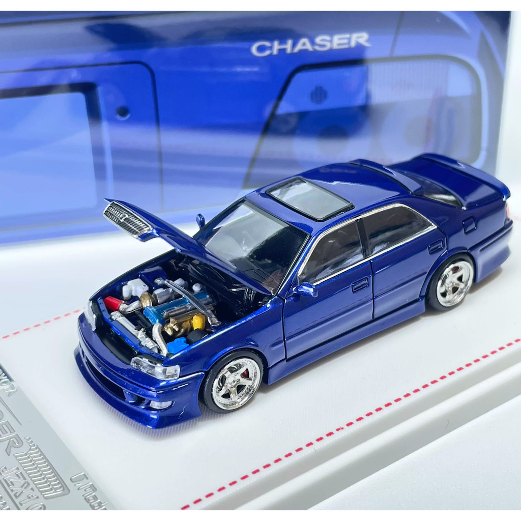 Model1 1: 64 JDM Blue Chaser JZX100 MK6 Mô Hình Thể Thao Diecast Kim Loại Hiển Thị Xe Mới