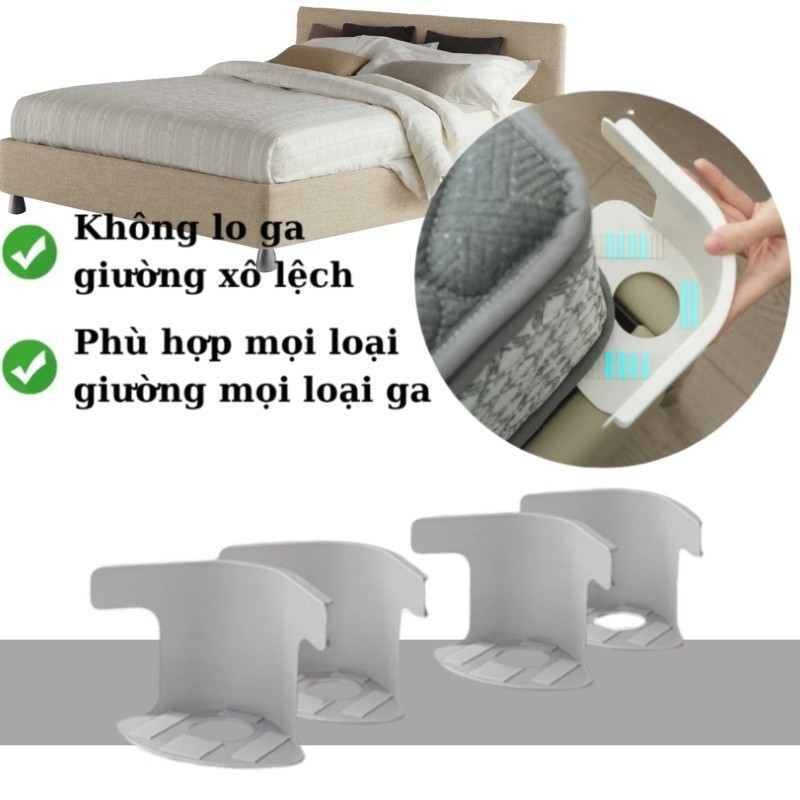 Đồ Kẹp Ga Giường/Set 4 Kẹp Ga Giường/Nẹp Cố Định Ga Giường/Miếng Cố Định Ga Giường, Phù Hợp Mọi Loại