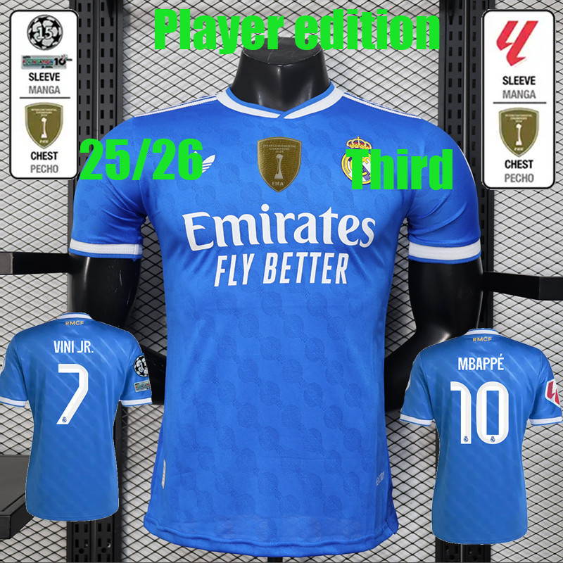 Áo bóng đá 25/26 của Mbappe, Vinicius Jr., và Rodrygo - Vải bóng đá chất lượng cao