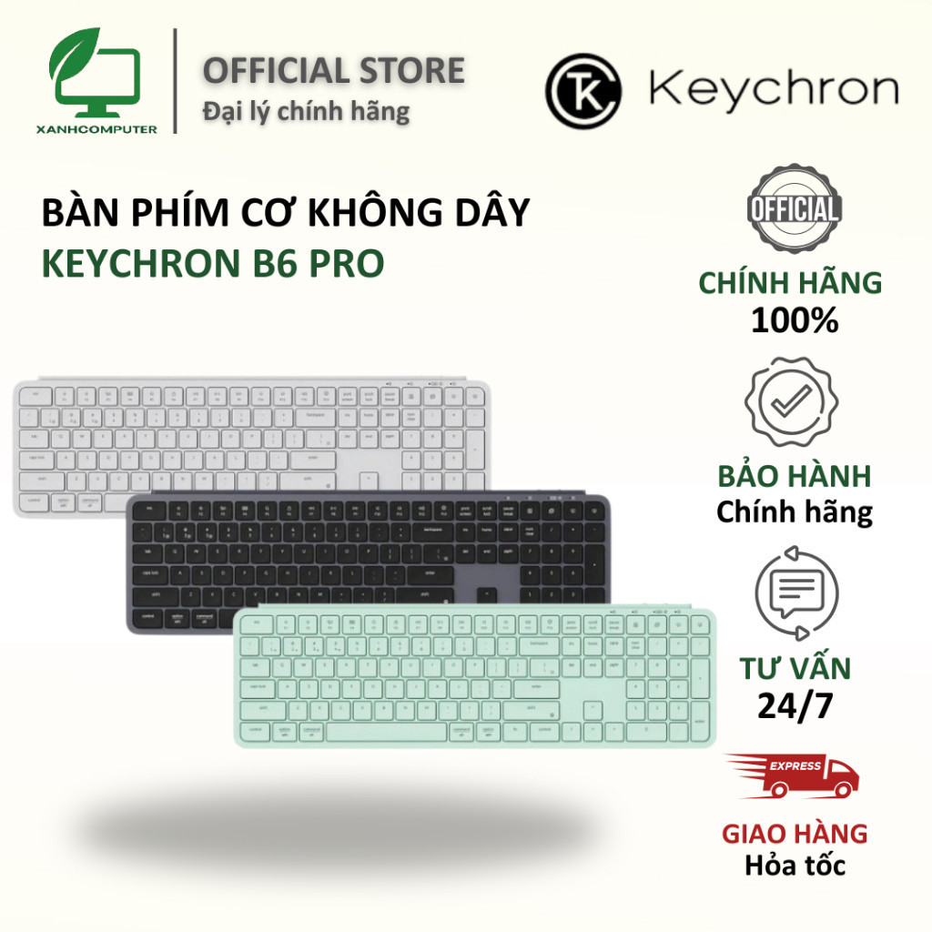 Bàn phím không dây Keychron B6 Pro Ultra-Slim Wireless - Hàng chính hãng