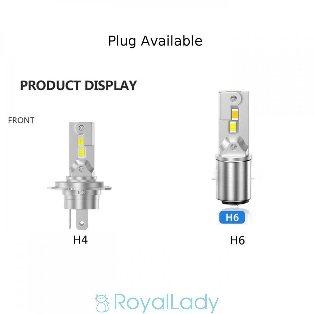 #ROYALLADY#H4 LED Bulb 2000 Lumens for Motorcycle and Car Headlight 6000K Color Temp
