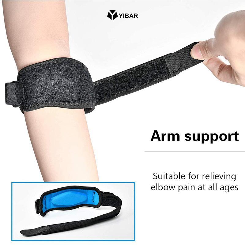 YIBAR Elbow Support điều chỉnh được cho bóng rổ, tennis và golf - có dây đeo cổ tay và miếng lót giả