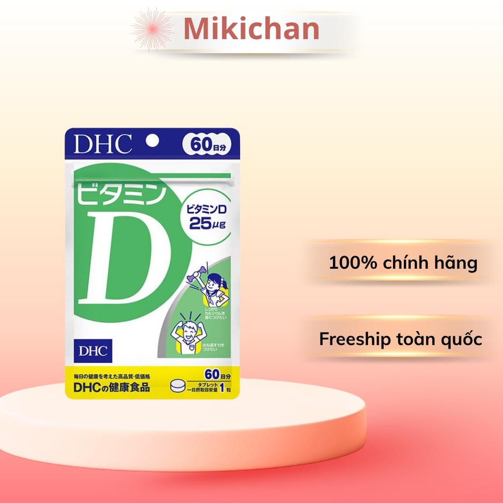 Viên uống bổ sung Vitamin D DHC 60 ngày 60 viên hỗ trợ miễn dịch, tăng cường sức khỏe