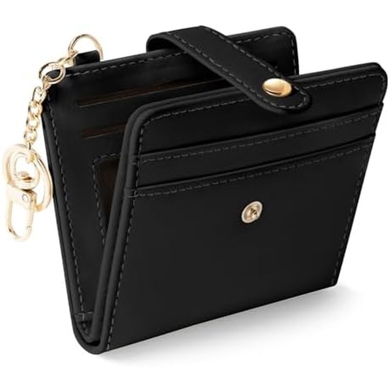 Wallet, Small Slim Thin Compact Credit Card Women Wallet, PU Leather Bifold Cash Zipper Coin Pocket 