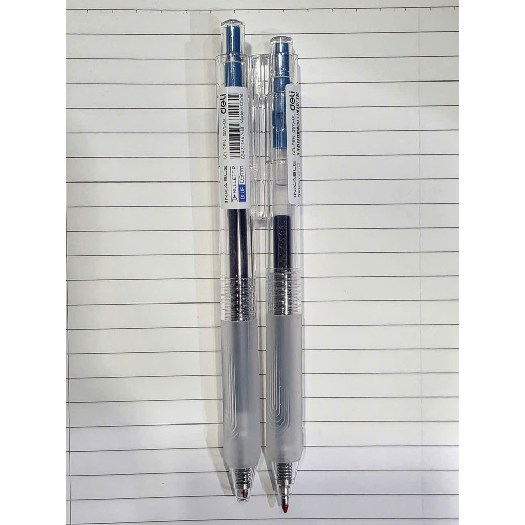 Bút Gel Deli INKABLE G575-BL Viết Mượt, Đậm Nét (0.5mm) (Mực Xanh)