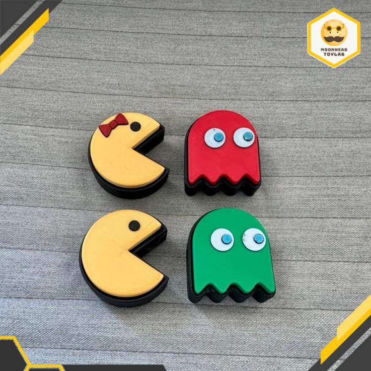 Clicker - Móc khóa Pac-Man Ghost Clicker Mô Hình Bóng Ma Pac-Man Clicky