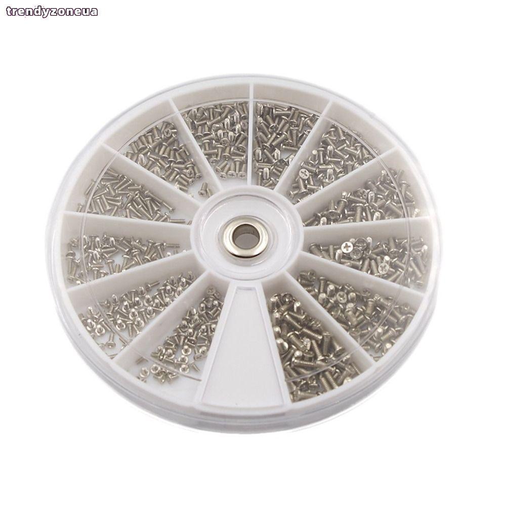 TRENDYZONEUA 600 Chiếc Ốc Vít Nhỏ, M1 M1.2 M1.4 M1.6 12 Loại Ốc Vít Mini Bộ Phân Loại, Ốc Vít Hệ Mét
