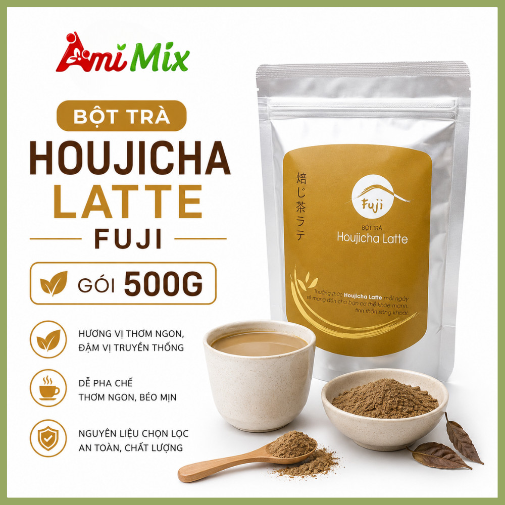 Bột Trà Houjicha Latte Hiệu Fuji Gói 500g