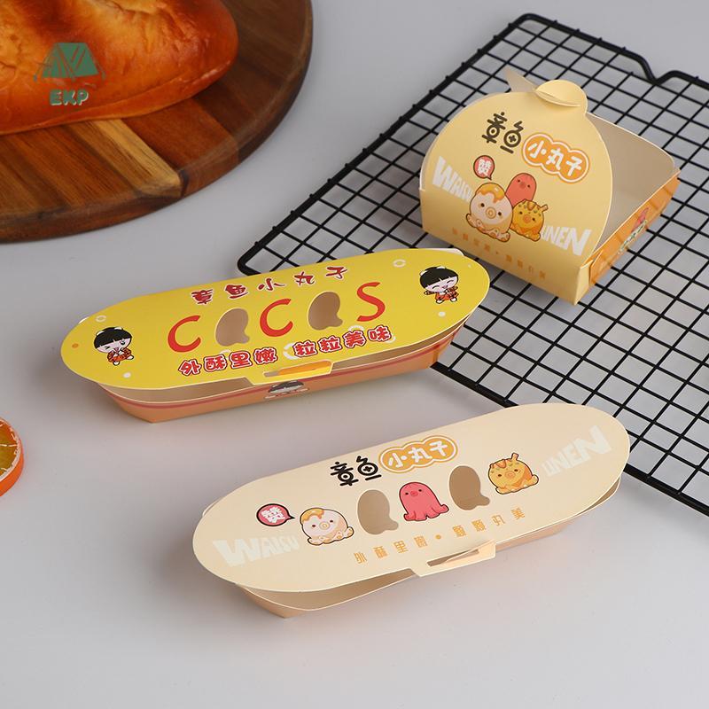 [EKP] 100 Chiếc Hộp Bao Bì Quả Bóng Bạch Tuộc Dùng Một Lần Thực Phẩm Đường Phố Nhật Bản Takoyaki Tak