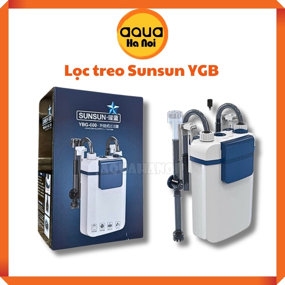 Lọc treo Sunsun YBG thế hệ mới - Lọc YBG 300 400 500 600 có lọc váng, điều chỉnh dòng cho bể cá cảnh