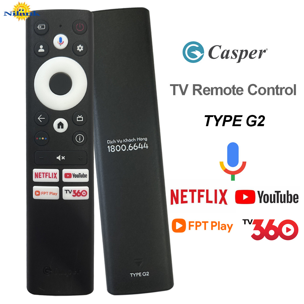 NiLANK Điều khiển giọng nói Mẫu mới 2025 - Remote Điều khiển TV Smart CASPER Chính hãng TYPE G2