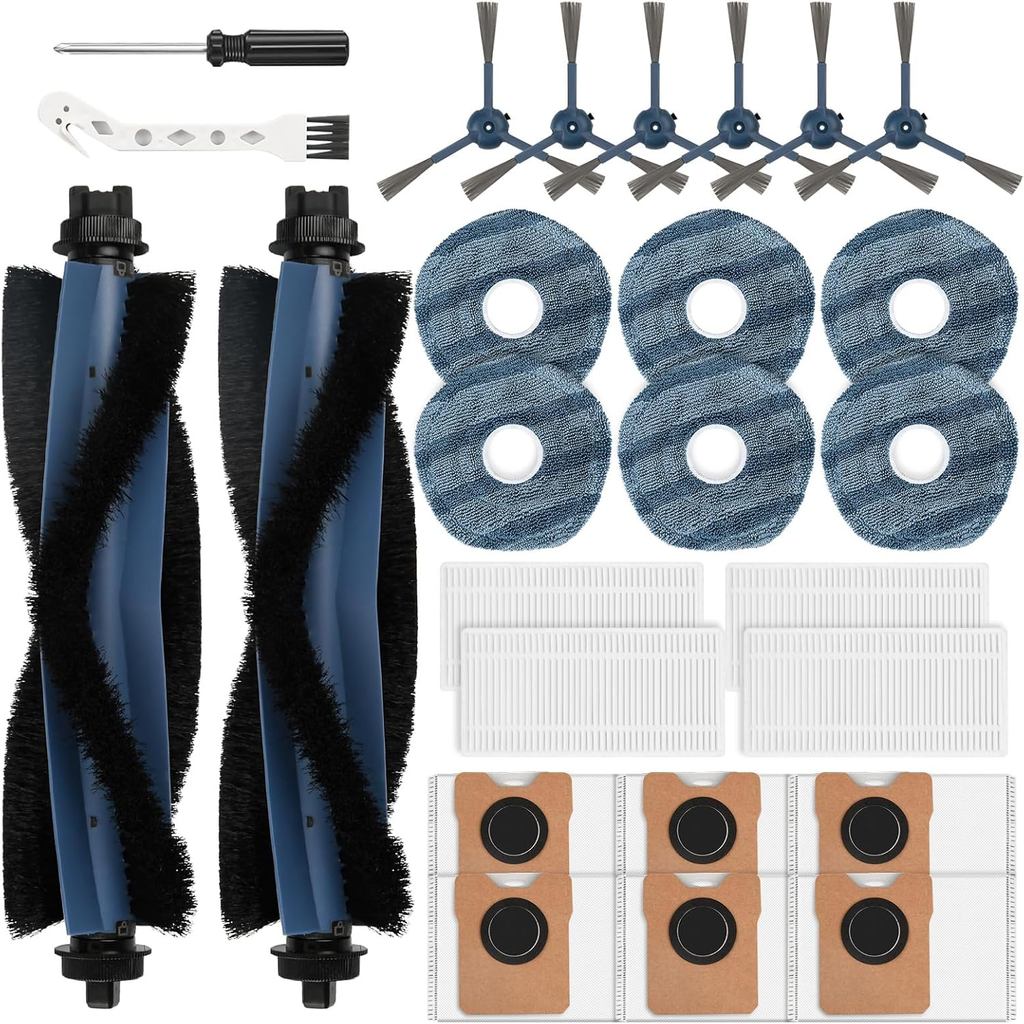 26 Gói Phụ Kiện Thay Thế Tương Thích Với Chân Không eufy Omni C20, 2 Mainbrush 4 Lọc 6 Túi Bụi 6 Miế
