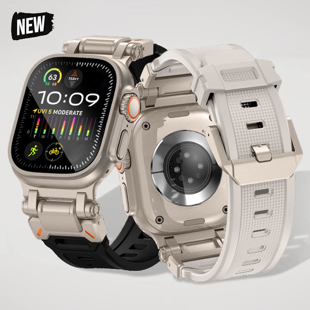 Dây Cao Su Cho iWatch 9 Ultra 2 49mm 45mm Silicone Nam Ban Nhạc Correa Cho iWatch Ultra 49 Series 9 