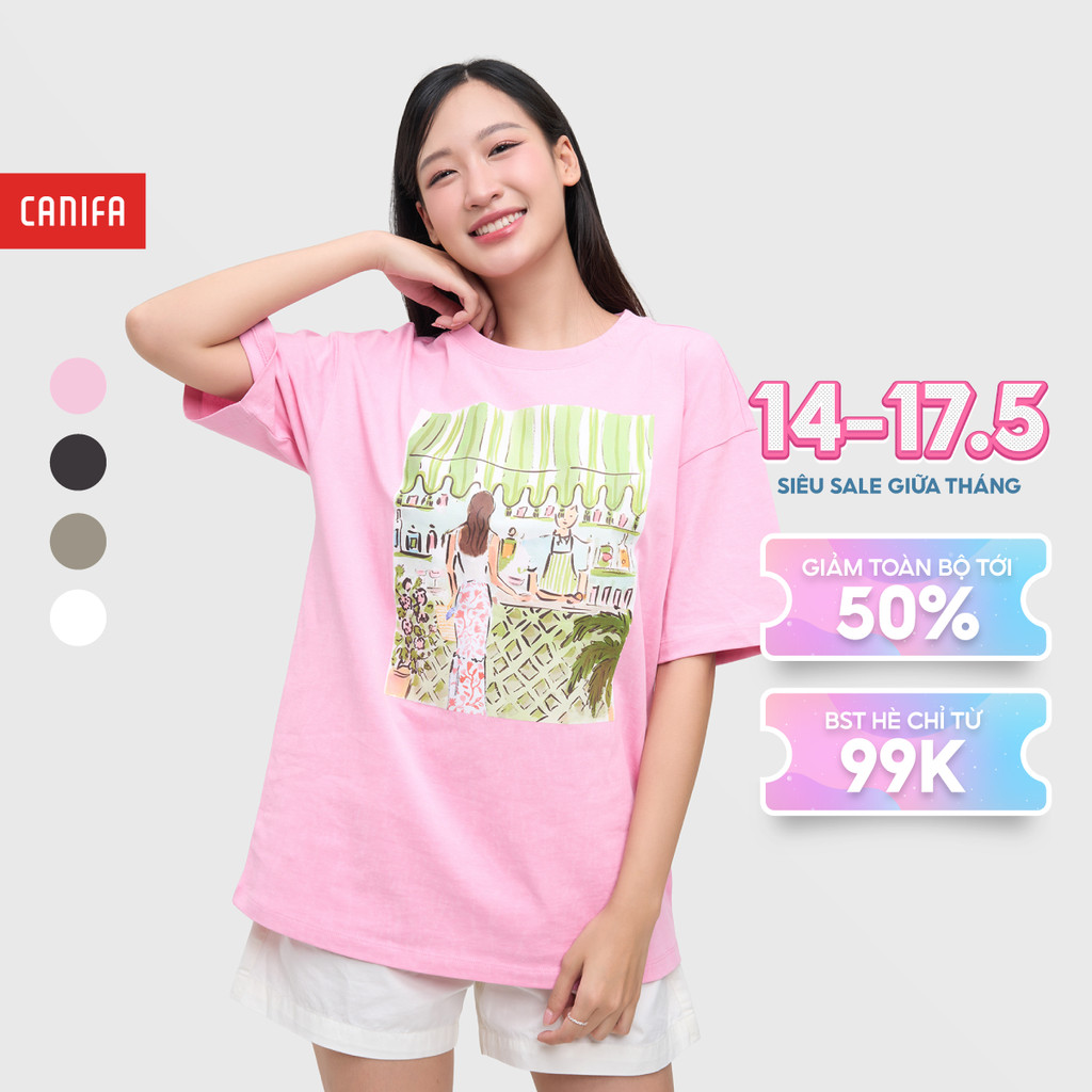 Áo phông nữ có hình in CANIFA 6TS25S007