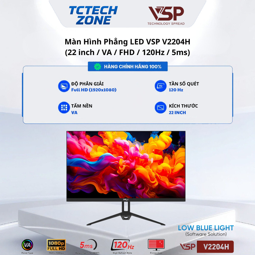 Màn hình phẳng VSP V2204H (21.5 / VA / FHD / 120Hz / 5ms) - Chính Hãng 100%