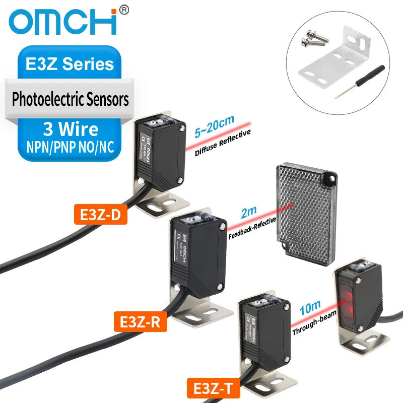 HB OMCH E3Z-D61 / R81 / T62 Công tắc phản quang phản quang Công tắc cảm biến khuếch tán quang Công t