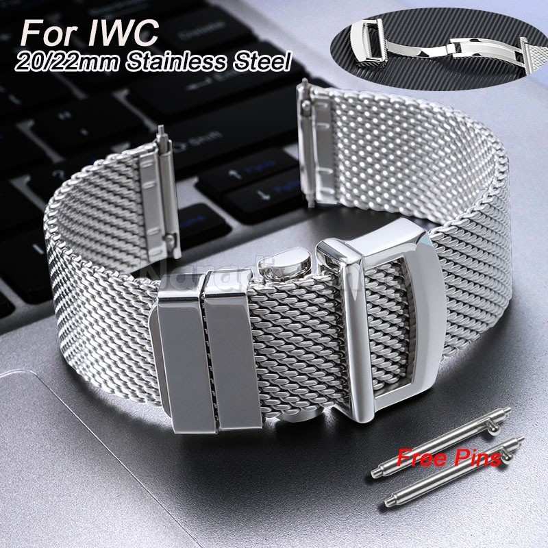 Dành Cho IWC Pilot 20 / 22mm Phát Hành Nhanh Thép Không Gỉ Đồng Hồ Milanese Dây Đeo Đồng Hồ Nam Nữ K