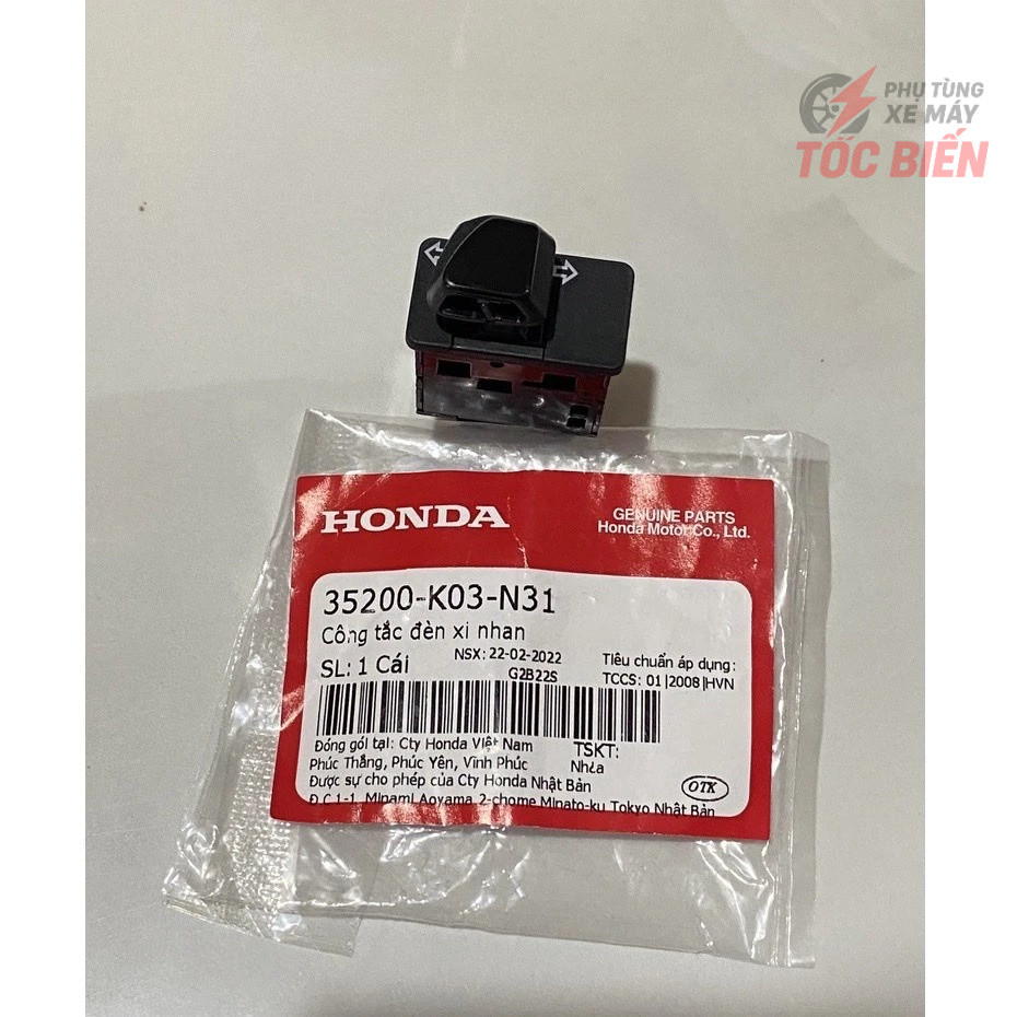 Công Tắc Đèn Xi Nhan Wave Rsx110, Blade Số, Vision (2014 > 2019) 35200K03N31 - Tốc Biến Gara