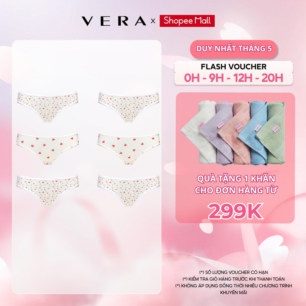 Combo 6 quần lót bikini nữ Misaki cotton 2C in - M1088