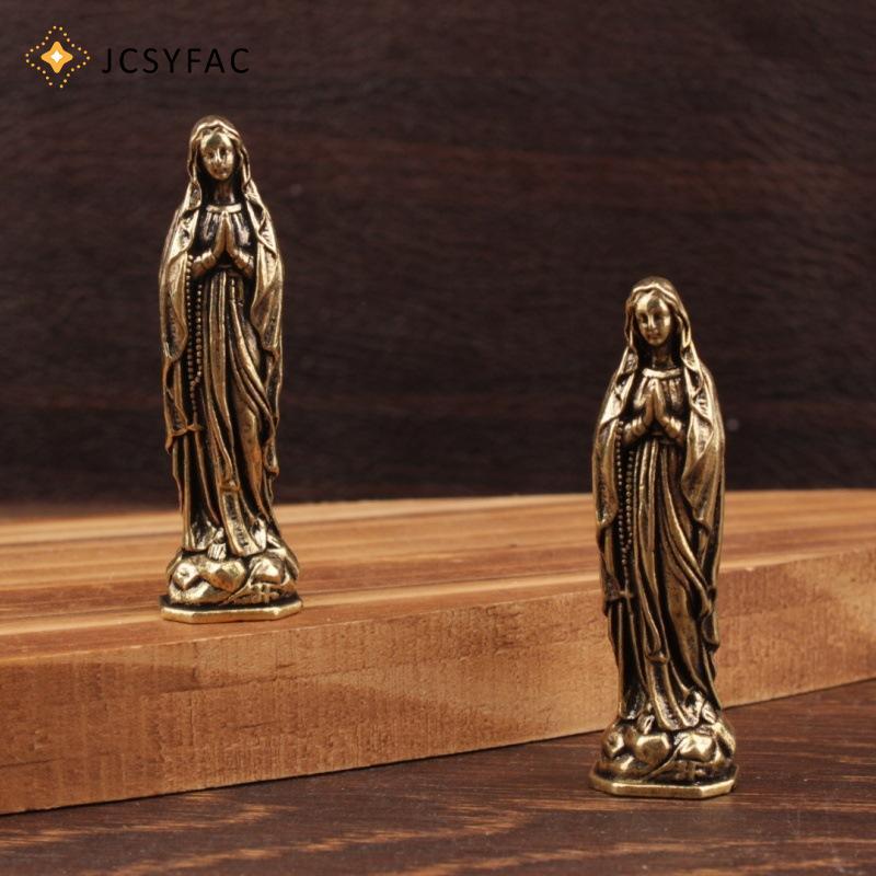 JCSYFAC Đồng Maria Tượng Mặt Dây Chuyền Đồng Maria Hình Đồng Nguyên Chất Đồng Vintage Đức Trinh Nữ M