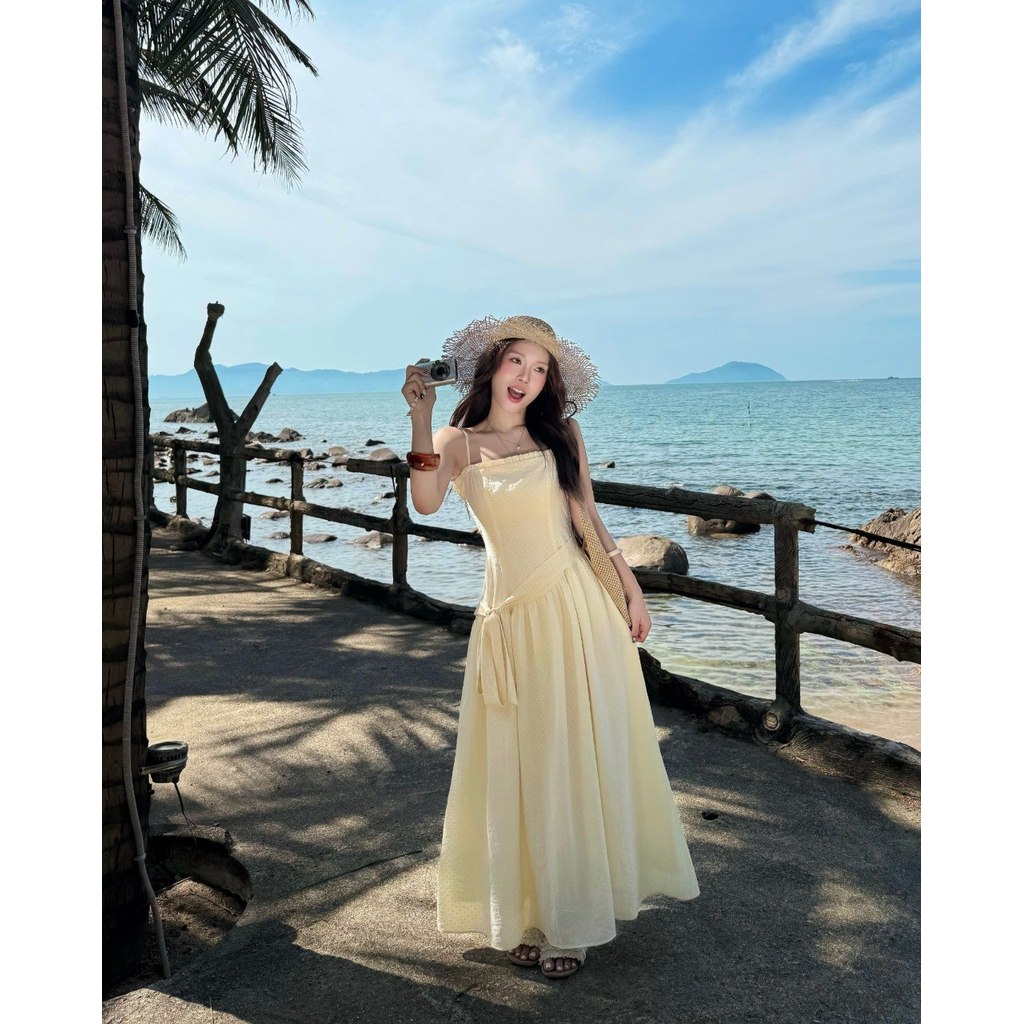 Đầm dài nữ THE C.I.U, váy maxi hai dây dáng dài form xòe nhẹ nhàng đi biển – Livy Dress | BigBuy360 - bigbuy360.vn