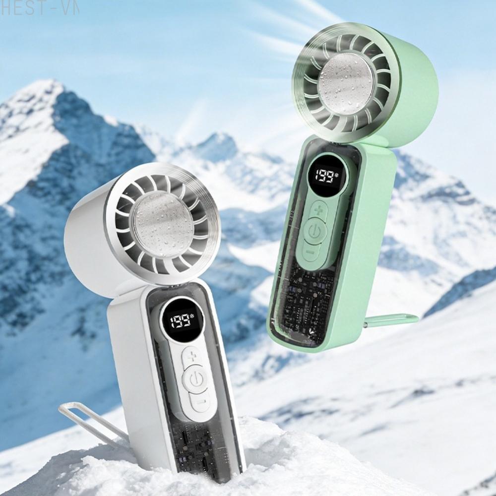 Portable Ice Cooling Handheld Fan with 199 Speeds USB Rechargeable Built