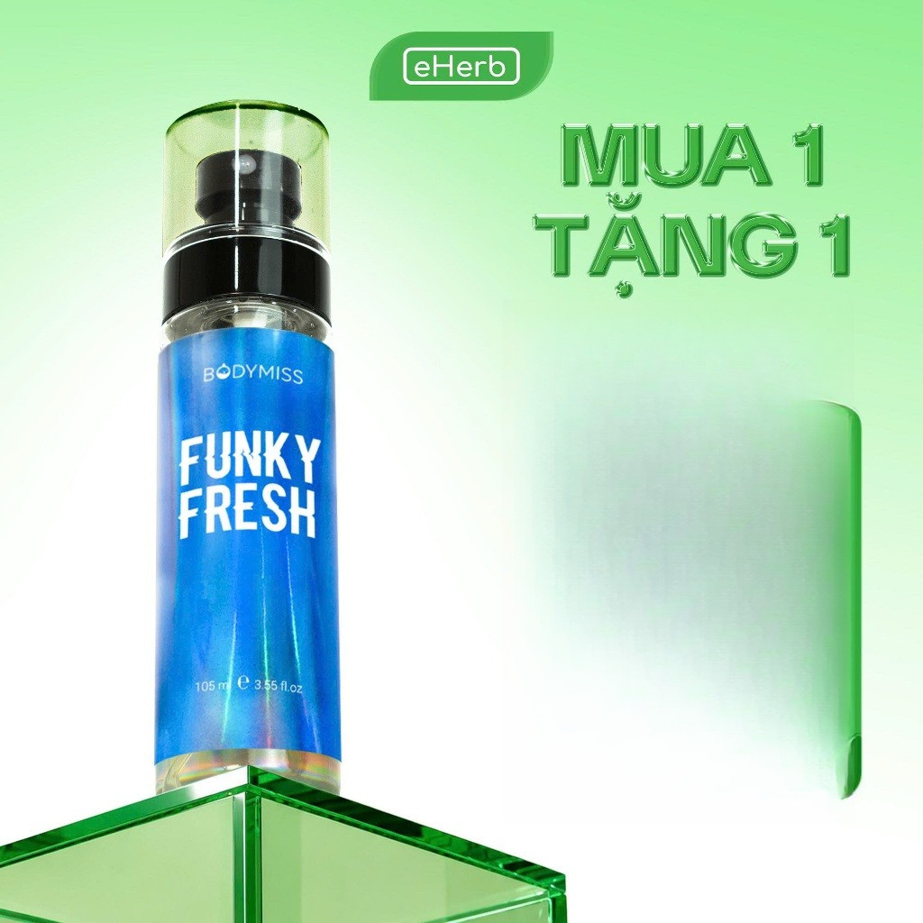 [MUA 1 TẶNG 1] Nước hoa bodymist dành cho nam FUNKY FRESH cam bergamot, chanh vàng BODYMISS 105ml