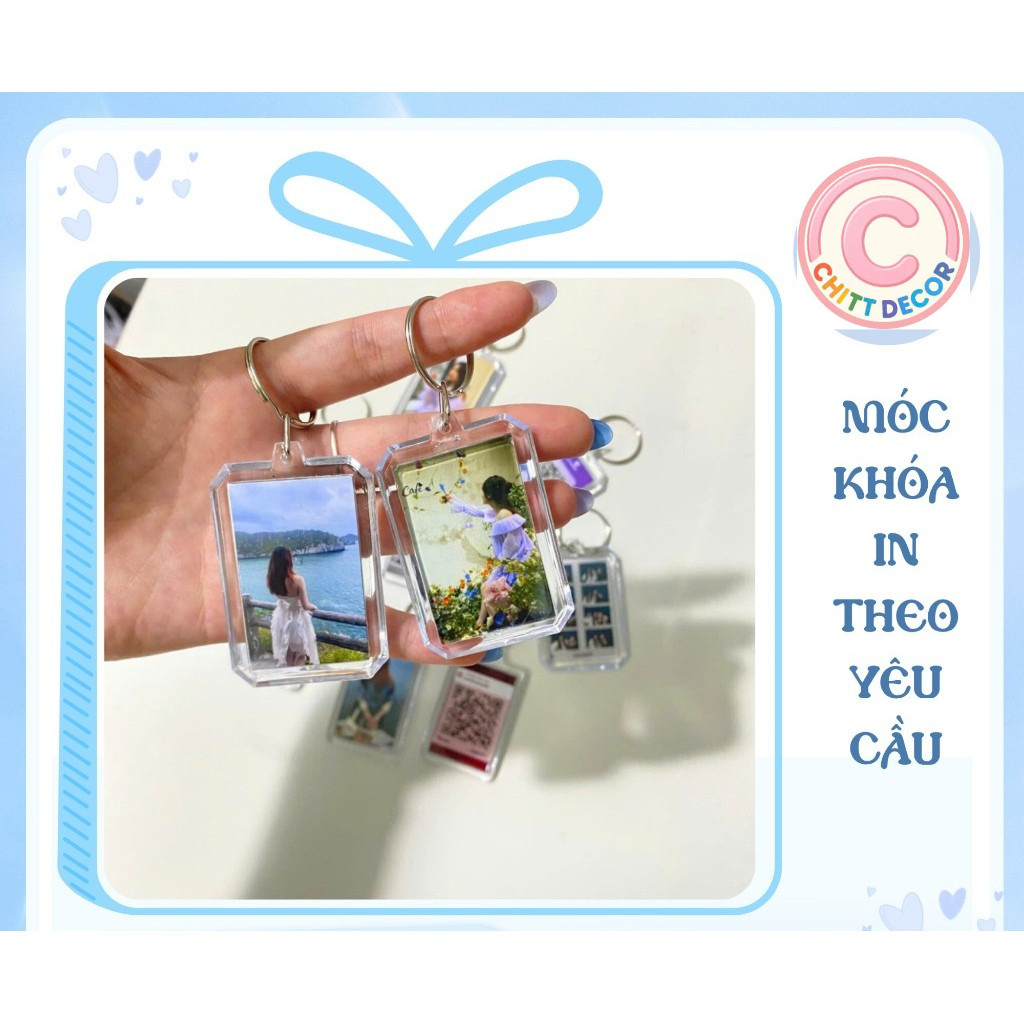 [ Nhận in từ 2 móc trở lên ] Móc khóa in ảnh theo yêu cầu, móc khóa mica in 2 mặt làm quà tặng độc đáo, dễ thương-chit