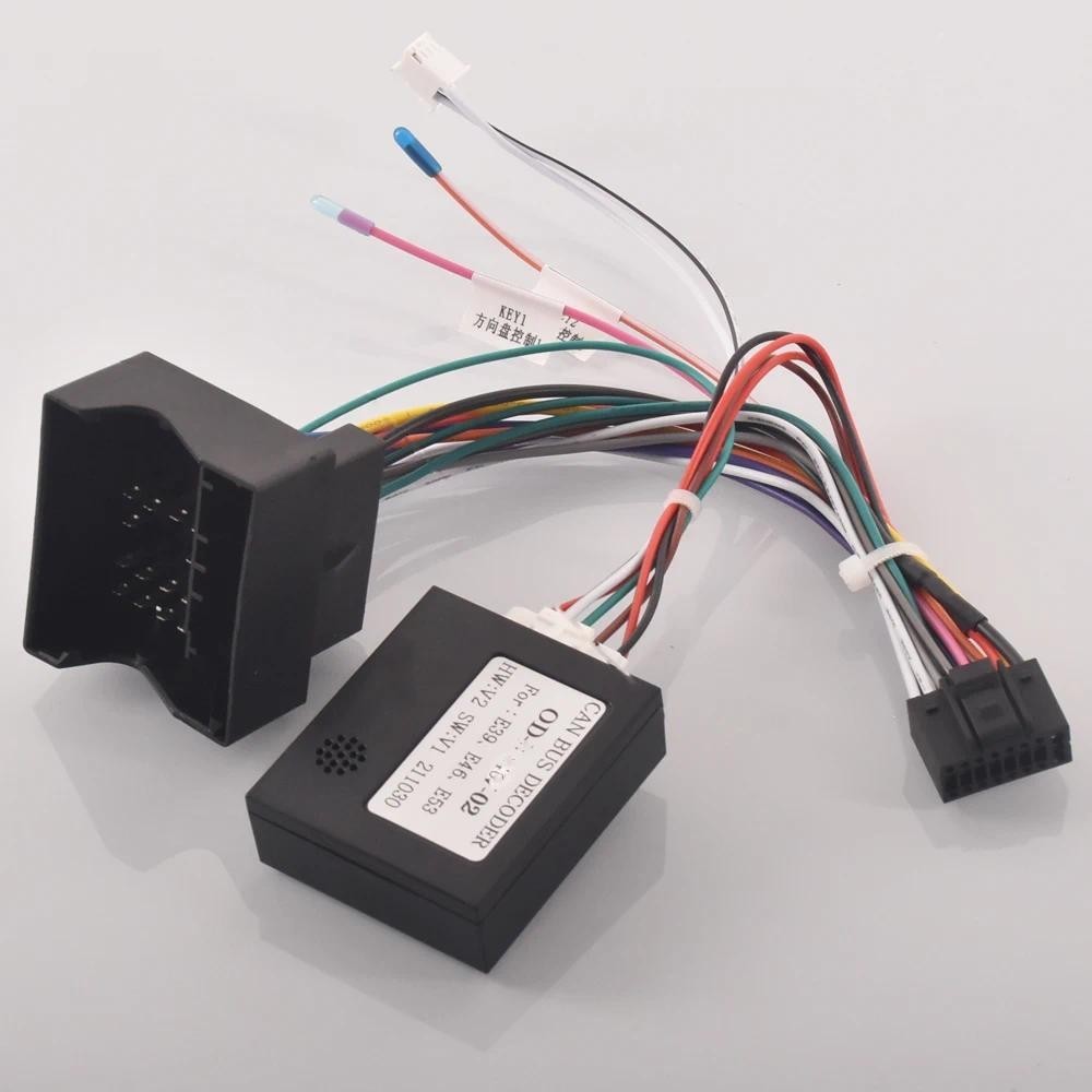 Đài Phát Thanh Xe Hơi Stereo Dây Dây Cáp Adapter Android 16pin Cho Xe BMW E46 E87 E65 E66 E67 Với Qu