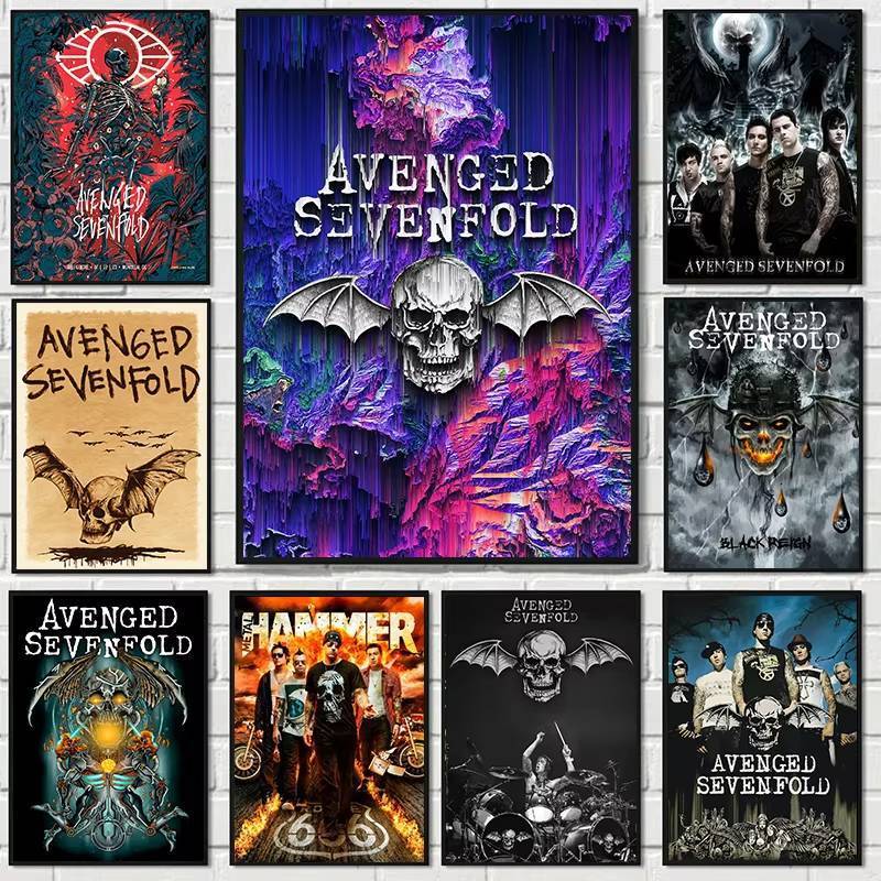 Avenged Sevenfold Band Wall Art, Rock Music Canvas In Hình Không Khung Chống Thấm Nước Trang Trí Phò