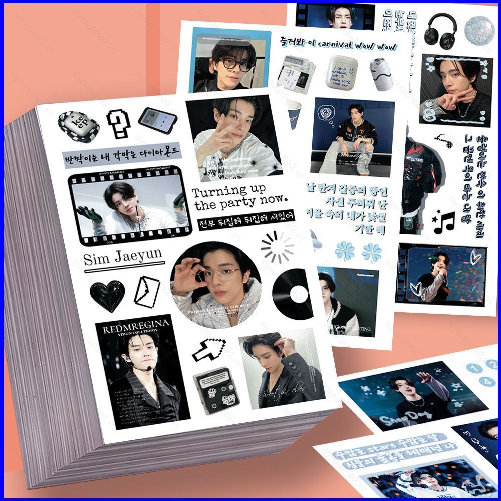 SV 8 Tờ / bộ ENHYPEN JAKE Dán Jake Sim Graffiti Notebook Hành Lý Trang Trí Chống Thấm Nước VS