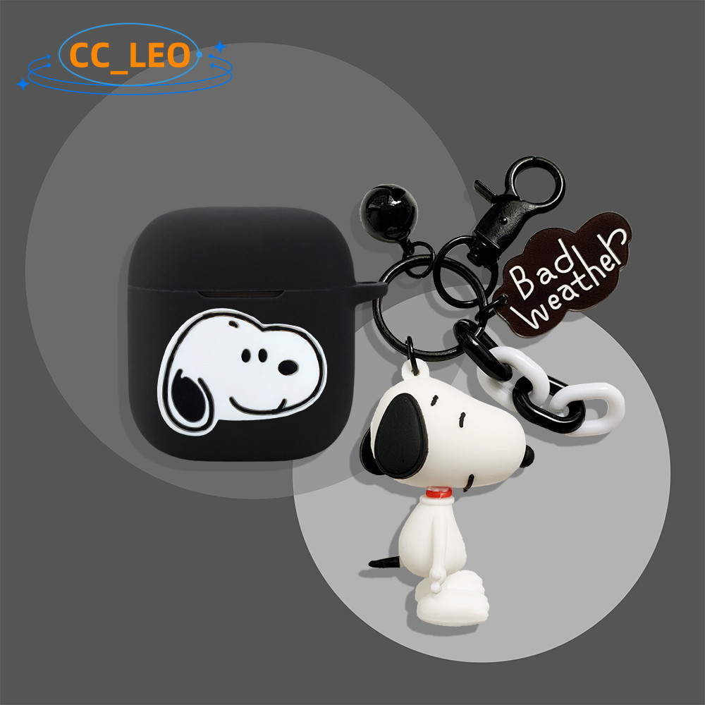 Case for Marshall Minor IV Silicone Soft Case Cute Snoopy Cartoon Sanrio Keychain Pendant Suitable f
