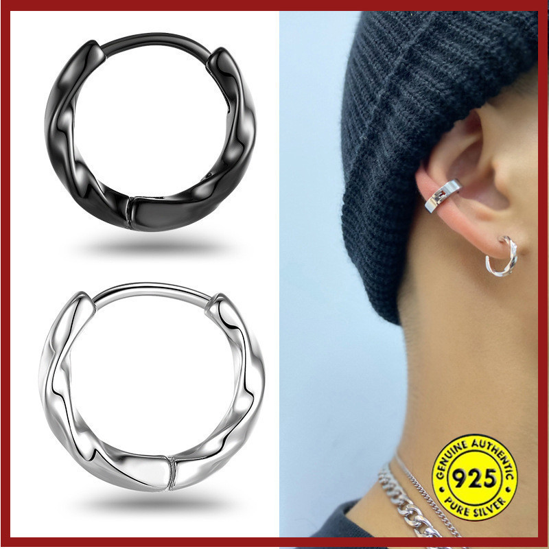 Bông tai nam Mobius Strip Hip Hop Phụ kiện hình học thời trang