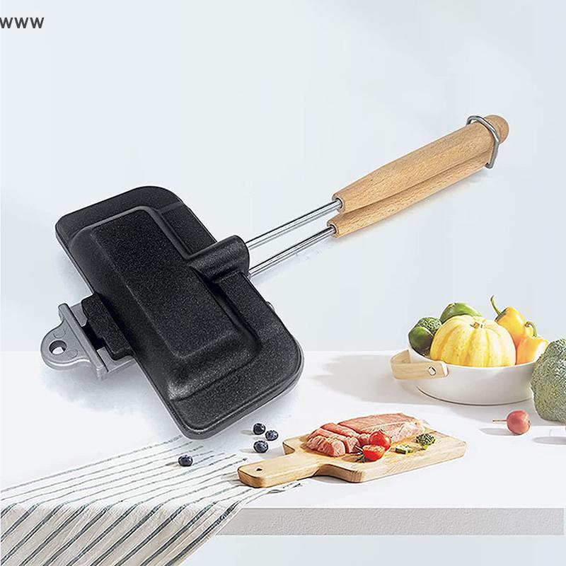 COD 1Pc Double-Sided Sandwich Pan Non-Stick Foldable Grill Frying Pan new