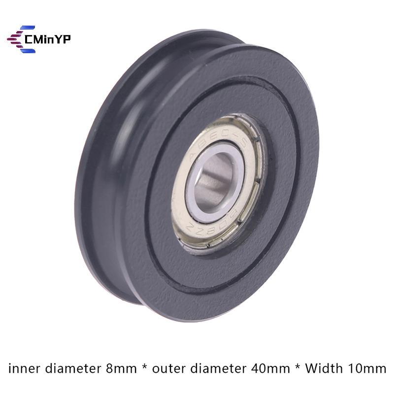 [CMinYP] Delrin POM 8x40x10MM U Loại Rãnh Bi Bánh Xe Ròng Rọc Con Lăn 608ZZ Delrin Bánh Xe Mới