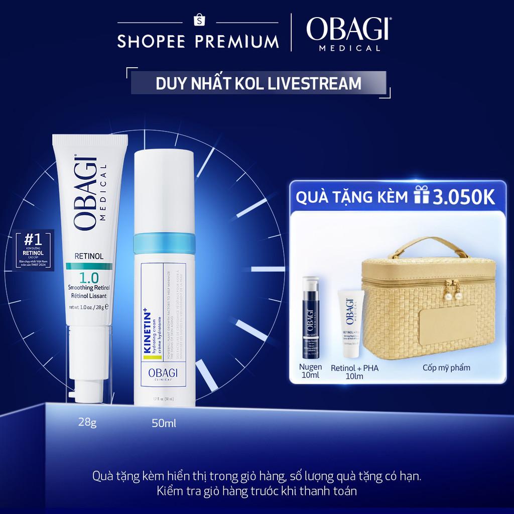 [Obagi-KOL] Bộ đôi Kem chống lão hóa Obagi Retinol 1.0 28g và Kem dưỡng phục hồi Obagi Kinetin+Hydra