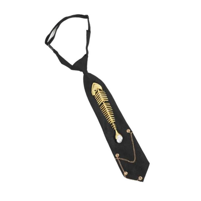 Chì có thể điều chỉnh JK Tie với cá Preepy Look Đồng phục đi học Bowtie Cà vạt tối