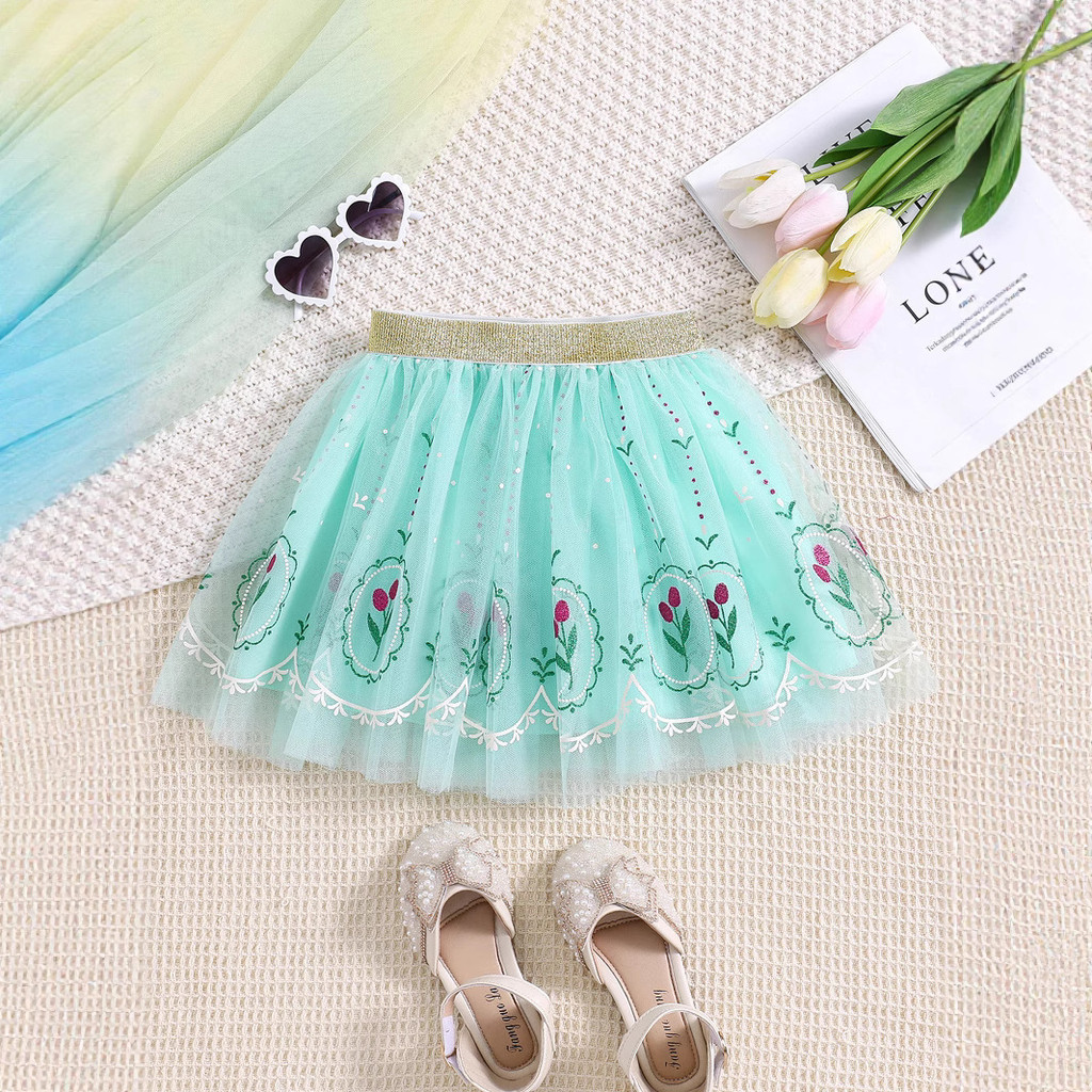 Trẻ Em Thêu Ren Bánh Váy Bé Gái Lưới Ballet Pettiskirt Rapunzel Váy Thời Trang 60318