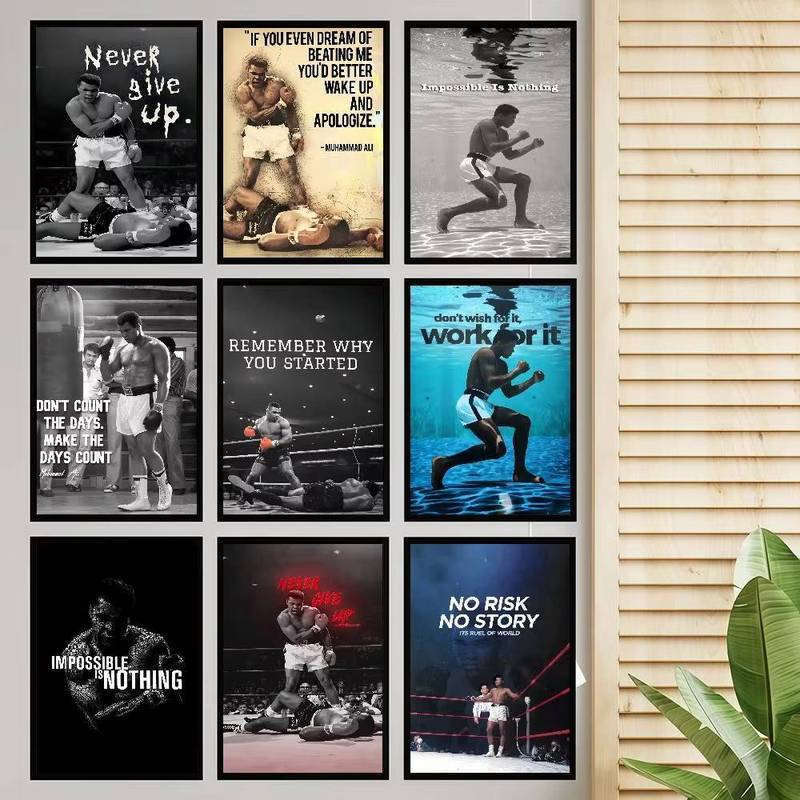 Boxer Mike Tyson M-Muhammad Ali Truyền Cảm Hứng Trích Dẫn Poster Vintage Nghệ Thuật In Phòng Thanh C