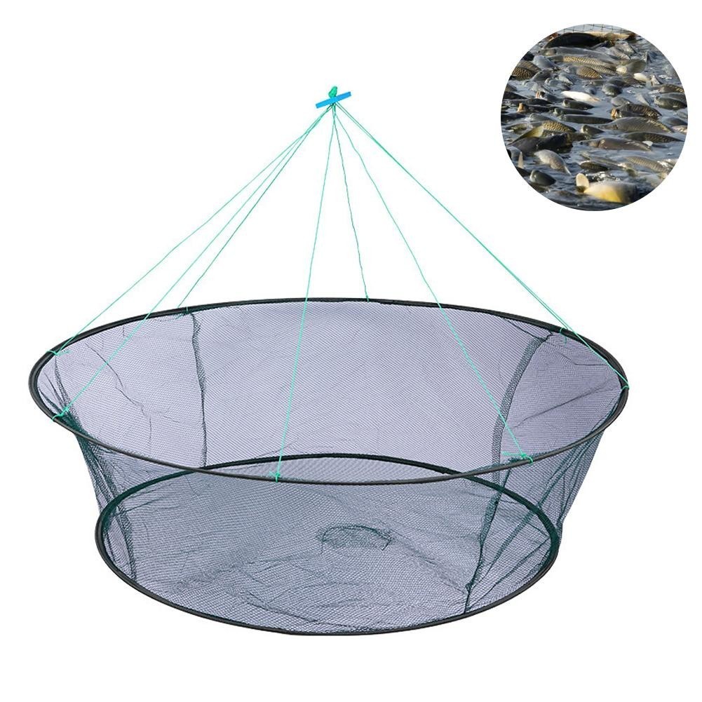 Loose Mouth Folding Drop Fishing Net Tôm Catcher M7y0