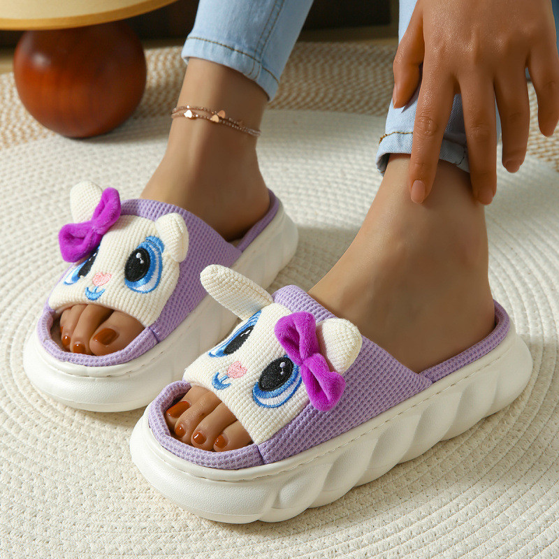 Dép Purple Fox Ya Home Chống Trơn Trượt Hút Mồ Hôi Dễ Thương Hàng Có Sẵn