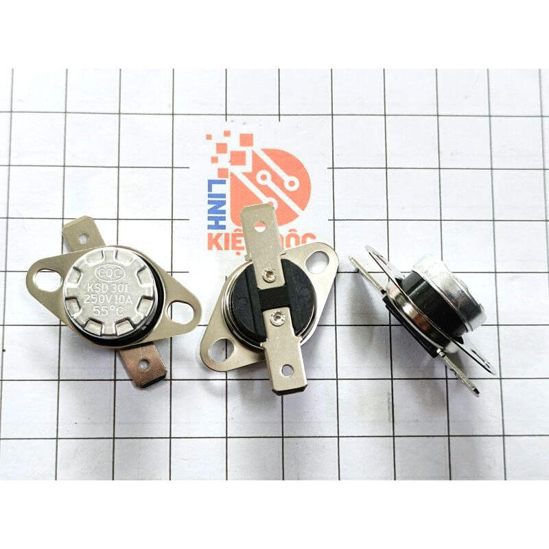 [Combo 3 chiếc] KSD301 Relay nhiệt 55 độ 10A 250V thường đóng
