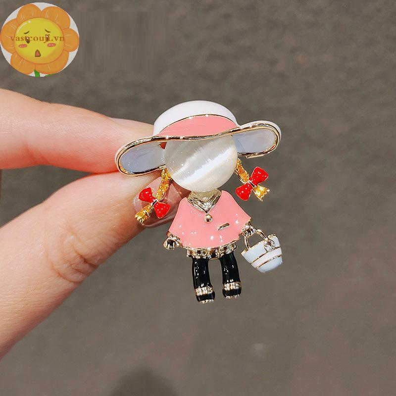 VASTJI Trâm Cài Tóc Hoạt Hình Dễ Thương Cho Bé Gái, Made with Opal Stone, Phù Hợp Dự Tiệc