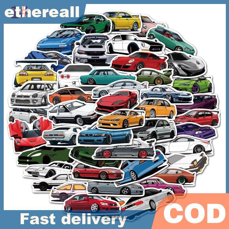 ETH 50 Chiếc JDM Ô Tô Ô Tô Graffiti Guitar Hành Lý Ván Trượt Dán TH