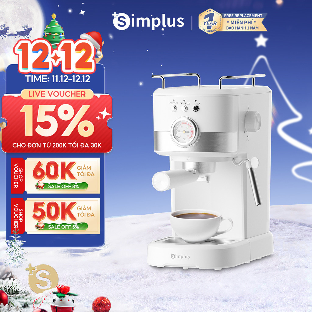 Simplus Máy Pha Cà Phê Bán Tự Động Kiểu Ý Áp Suất Sâu 15 Bar KFJH014FZ - Bảo Hành 1 Năm 1 Đổi 1 | BigBuy360 - bigbuy360.vn